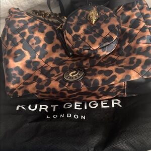 Kurt Geiger Brown and Black Leopard Shoulder Bag